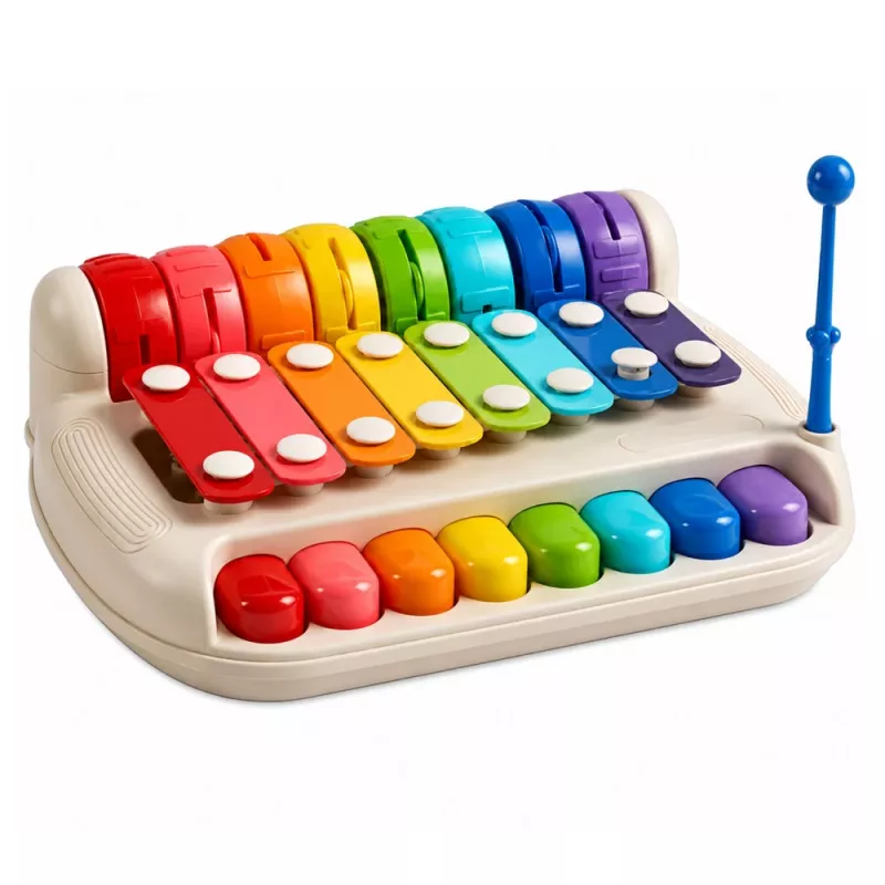 LEAN TOYS Children's Xylophone Piano Colorful Musical Instrument 2 in 1 Drumstick