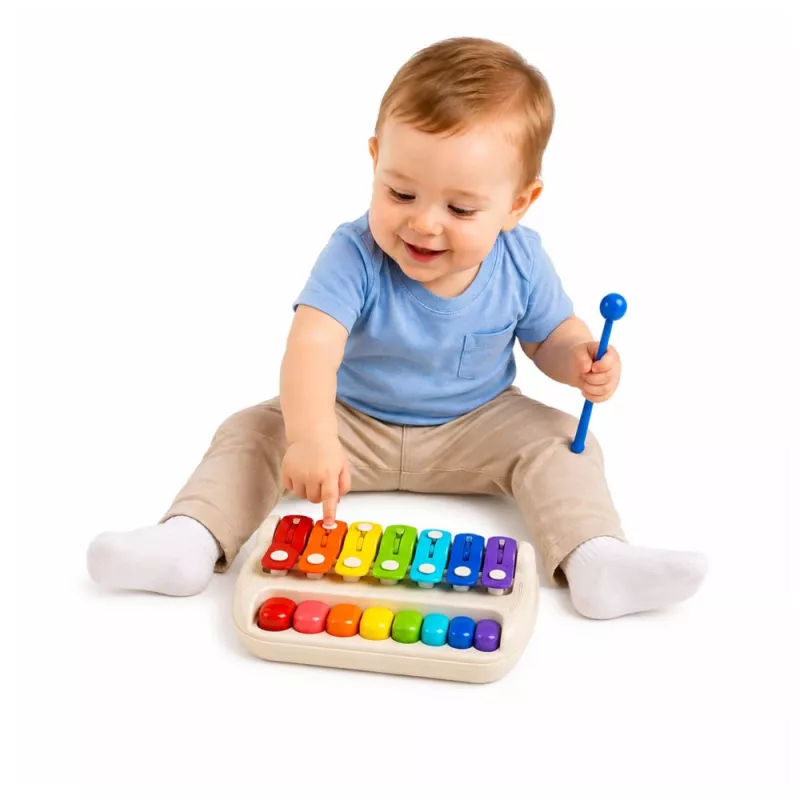LEAN TOYS Children's Xylophone Piano Colorful Musical Instrument 2 in 1 Drumstick
