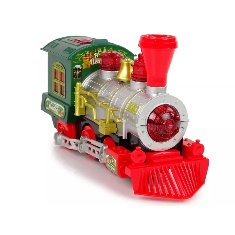 LEAN TOYS Christmas Locomotive Lights Sound Green Battery Operated