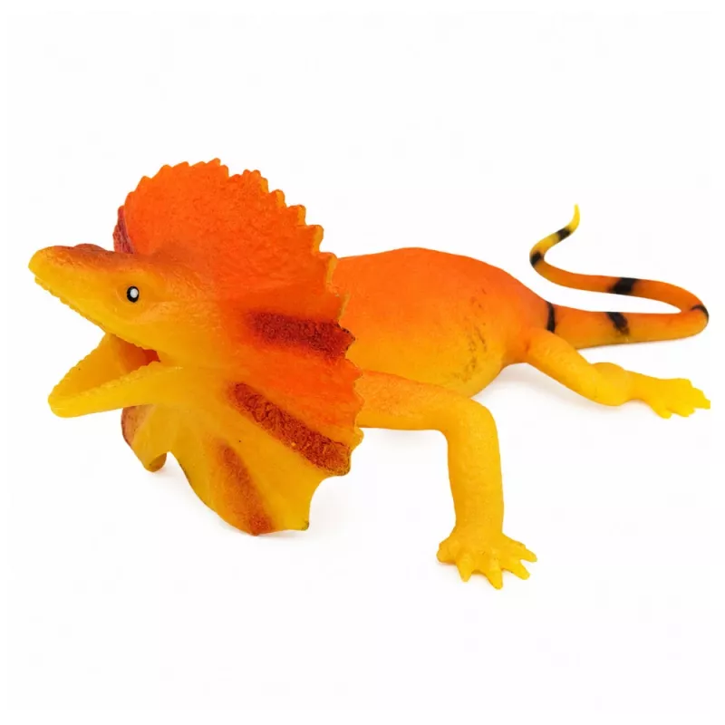 LEAN TOYS Collared Lizard Rubber Figure Stretchable Realistic 19cm