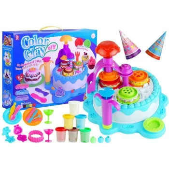 LEAN TOYS Color Clay DIY Birthday Party Cake House - 24 Colors Air-Dry Modeling Clay Craft Kit with Tools, Molds & Accessories for Kids Ages 6+