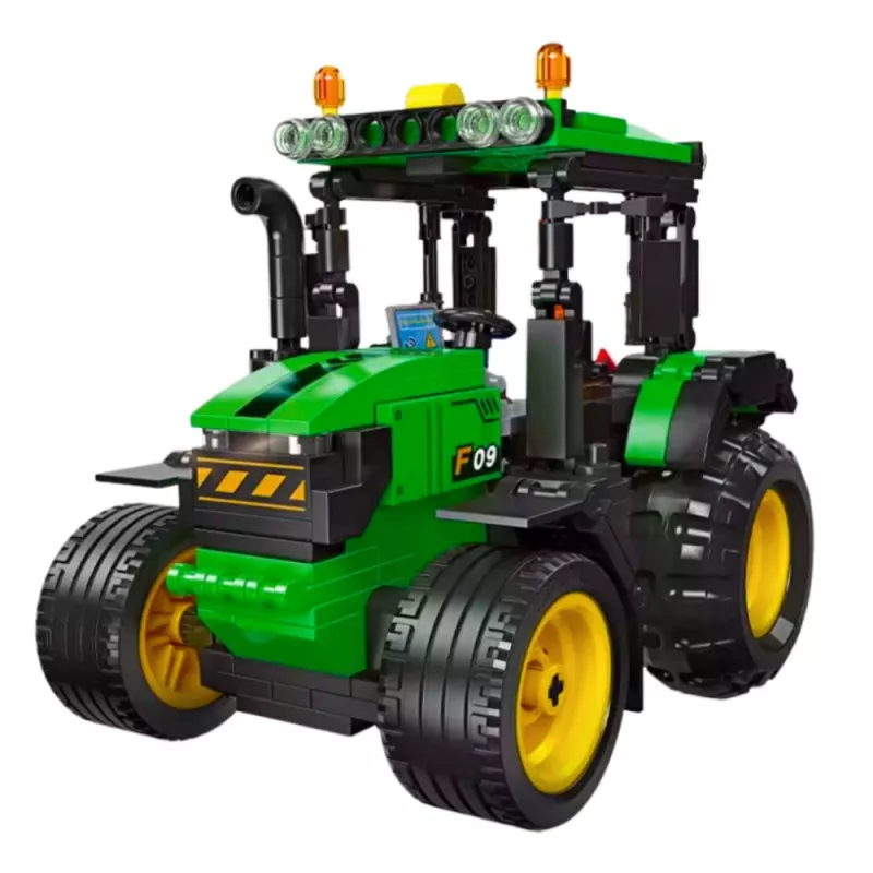 LEAN TOYS Construction Blocks Farm Tractor Agricultural Green 304 pcs