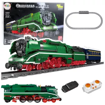 LEAN TOYS Construction Blocks Remote Controlled Steam Locomotive RC 2348 el. – 2,348 Pieces