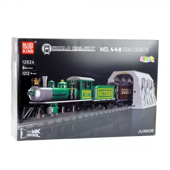 LEAN TOYS Construction Blocks Remote Controlled Steam Train RC Green 1212 pcs