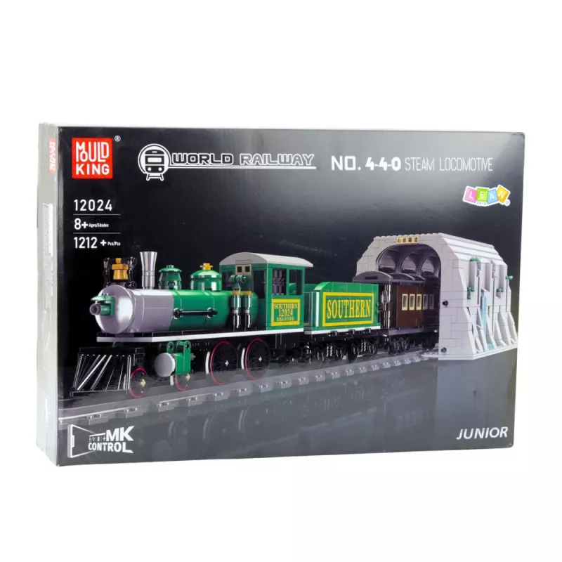 LEAN TOYS Construction Blocks Remote Controlled Steam Train RC Green 1212 pcs