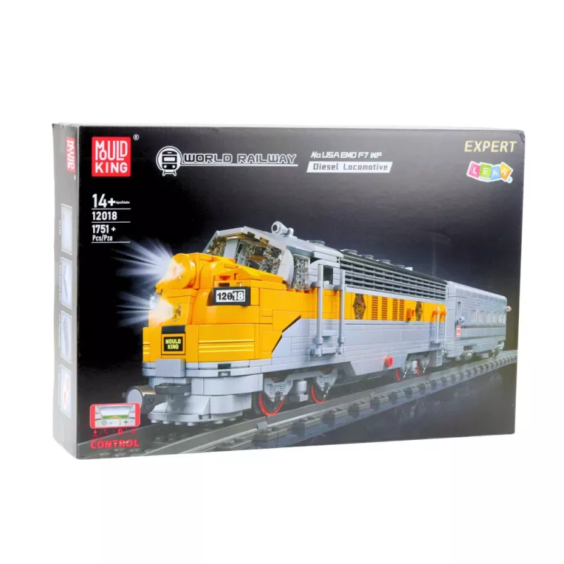 LEAN TOYS Construction Blocks Set Gray-Yellow Remote Control Train RC 1751 Pieces