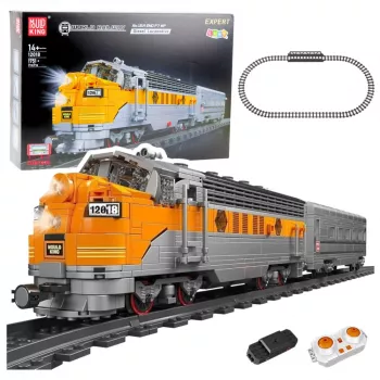 LEAN TOYS Construction Blocks Set Gray-Yellow Remote Control Train RC 1751 Pieces