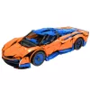LEAN TOYS Construction Bricks Sports Car RC – Blue and Orange (1883 Pieces, 2.4GHz, 1:8 Scale)