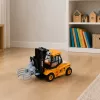 LEAN TOYS Construction Vehicle Forklift With Adjustable Gripper Lights Sounds Yellow 1:43