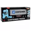 LEAN TOYS Container Truck with Opening Doors, Lights and Sounds – Blue, 54 cm