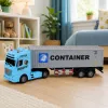 LEAN TOYS Container Truck with Opening Doors, Lights and Sounds – Blue, 54 cm