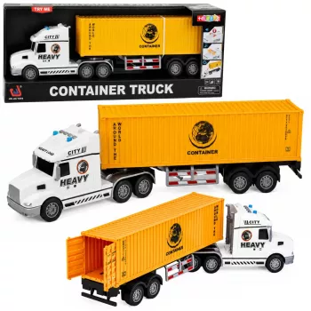 LEAN TOYS Container Truck with Opening Doors Lights and Sounds Yellow 54 cm