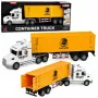 LEAN TOYS Container Truck with Opening Doors Lights and Sounds Yellow 54 cm