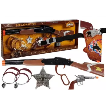 LEAN TOYS Cowboy Set Lever Action Rifle Colt Revolver Sheriff Badge