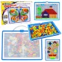 LEAN TOYS Creative Set Button Mosaic Puzzle Mushrooms Pushpins Suitcase 300 pcs