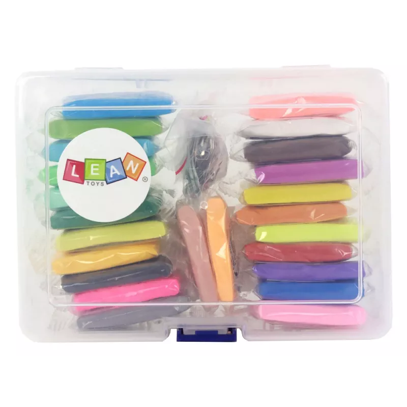 LEAN TOYS Creative Set of Clay Modeling Clay 24 Colors Accessories