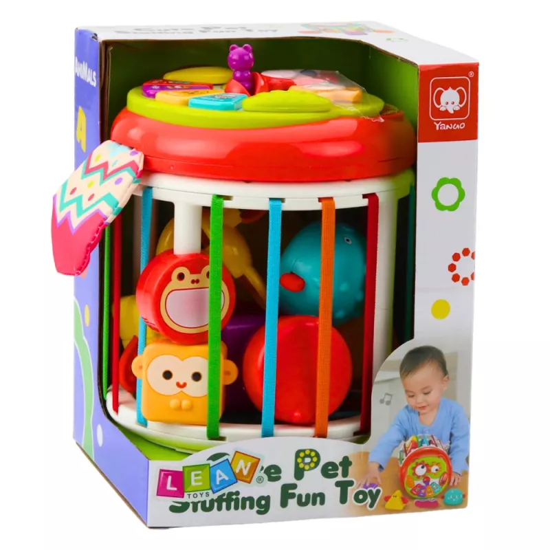 LEAN TOYS Cylinder Sensory Cube Interactive Shape Sorter with Lights and Sounds - Multicolor (22659)
