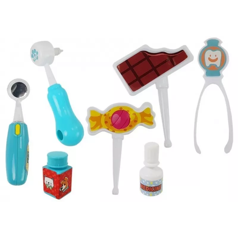 LEAN TOYS Dentist's Small Doctor's Kit Dog. Toothbrush. Squeezed Toothpaste.
