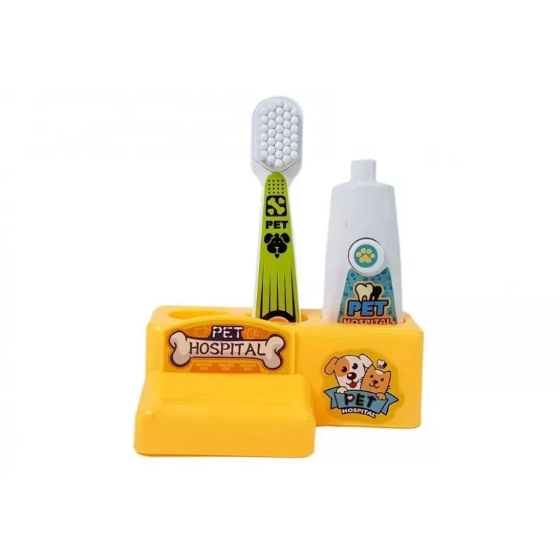 LEAN TOYS Dentist's Small Doctor's Kit Dog. Toothbrush. Squeezed Toothpaste.