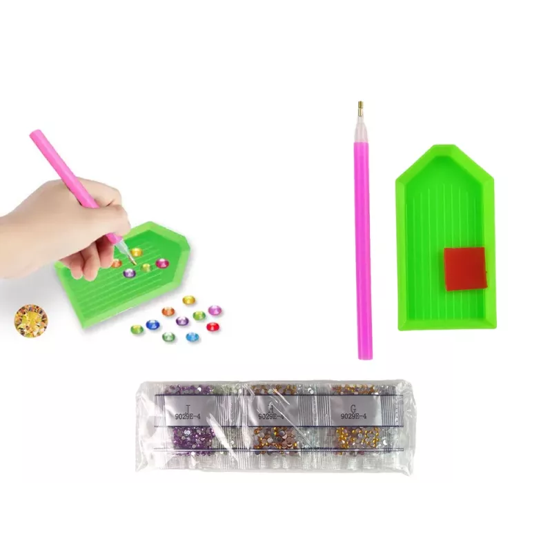 LEAN TOYS Diamond Embroidery Sticker Set Animals Garden Rainbow Mosaic