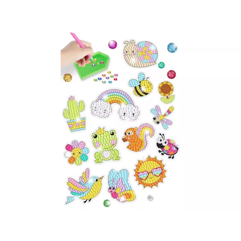 LEAN TOYS Diamond Embroidery Sticker Set Animals Garden Rainbow Mosaic