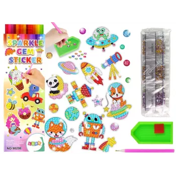 LEAN TOYS Diamond Embroidery Sticker Set Space Astronaut Mosaic