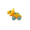 LEAN TOYS Dinosaur on Wheels Yellow Triceratops Figurine