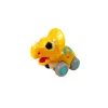 LEAN TOYS Dinosaur on Wheels Yellow Triceratops Figurine