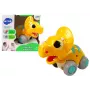 LEAN TOYS Dinosaur on Wheels Yellow Triceratops Figurine