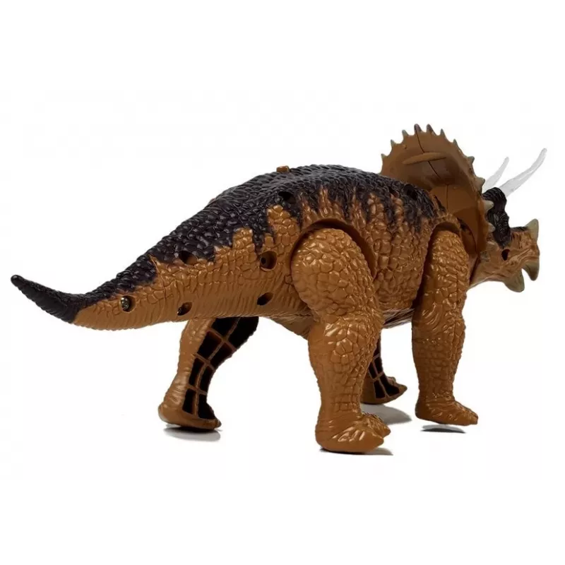 LEAN TOYS Dinosaur Triceratops Battery Operated Yellow