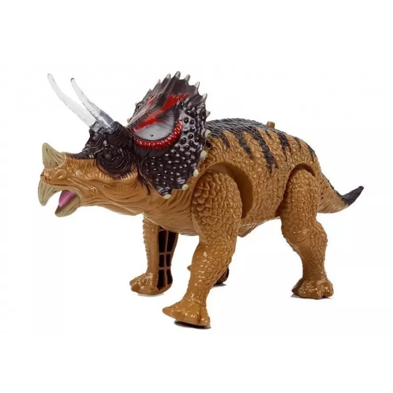LEAN TOYS Dinosaur Triceratops Battery Operated Yellow
