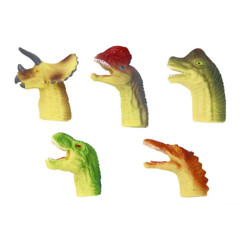 LEAN TOYS Dinosaurs Rubber Sensory Finger Puppets