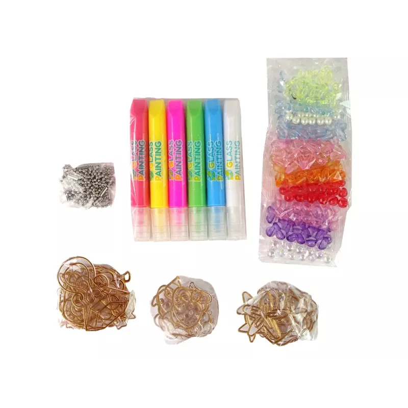 LEAN TOYS DIY Jewellery Making Set Beads Pens