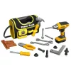 LEAN TOYS DIY Kit Tool Bag for Battery-Powered Drills, 600D Polyester, Black with Red Accents