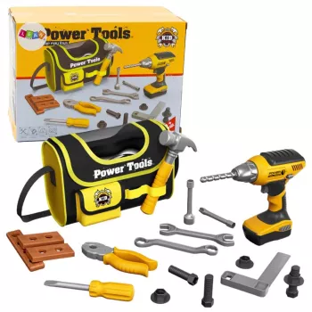 LEAN TOYS DIY Kit Tool Bag for Battery-Powered Drills, 600D Polyester, Black with Red Accents