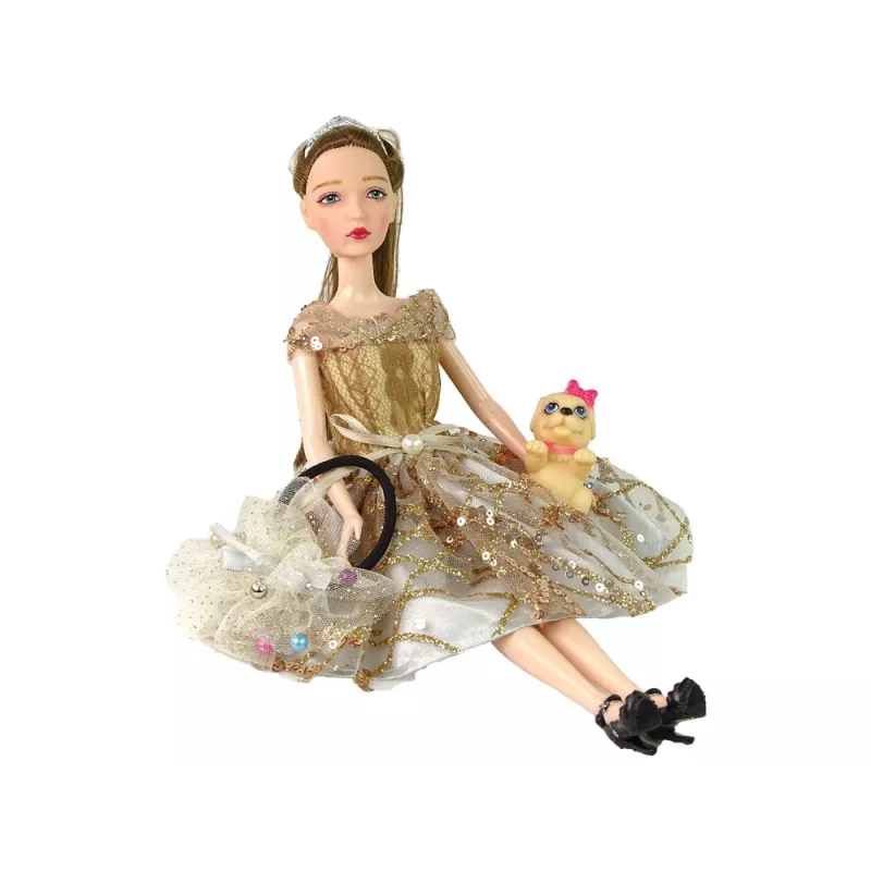 LEAN TOYS Doll For Children Emily With Dog Long Hair