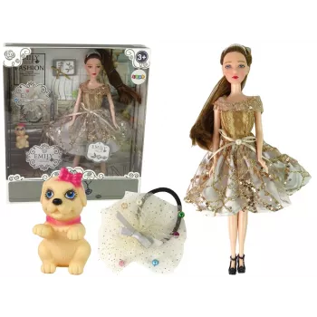 LEAN TOYS Doll For Children Emily With Dog Long Hair