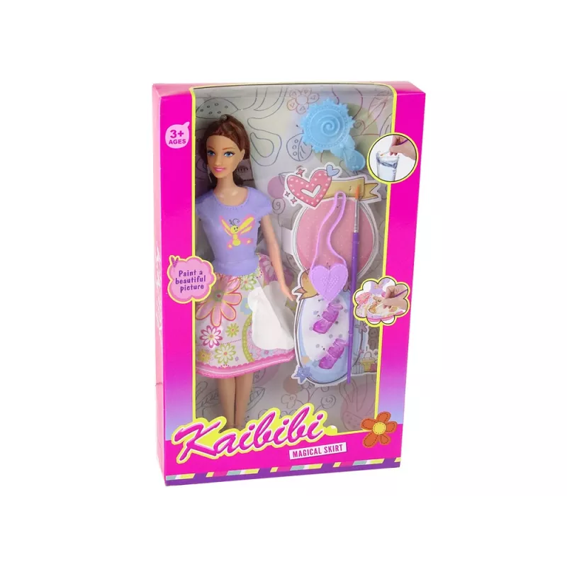 LEAN TOYS Doll Long Hair Painting Dress