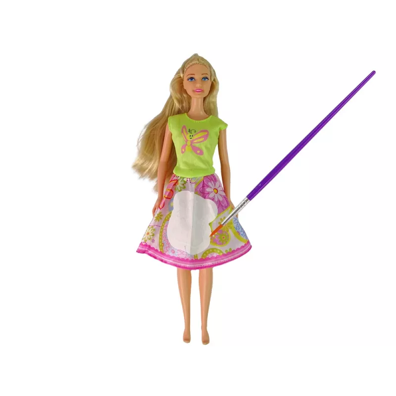 LEAN TOYS Doll Long Hair Painting Dress