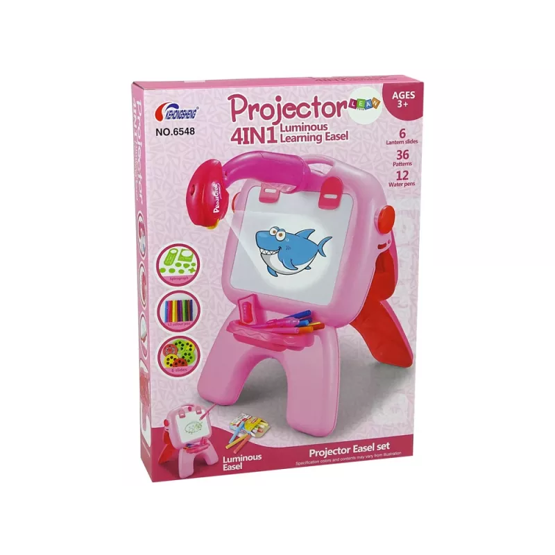 LEAN TOYS Double-sided Board Chalk Pens Stand Projector Pictures Pink