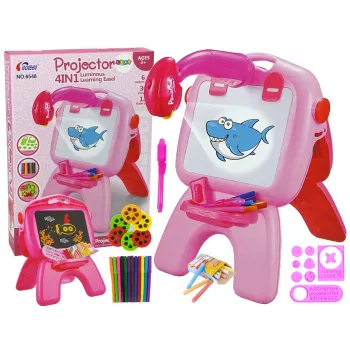 LEAN TOYS Double-sided Board Chalk Pens Stand Projector Pictures Pink