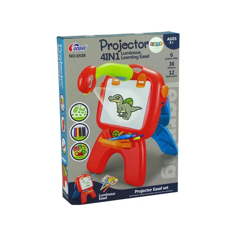 LEAN TOYS Double-sided Board Chalk Pens Stand Projector Pictures Red