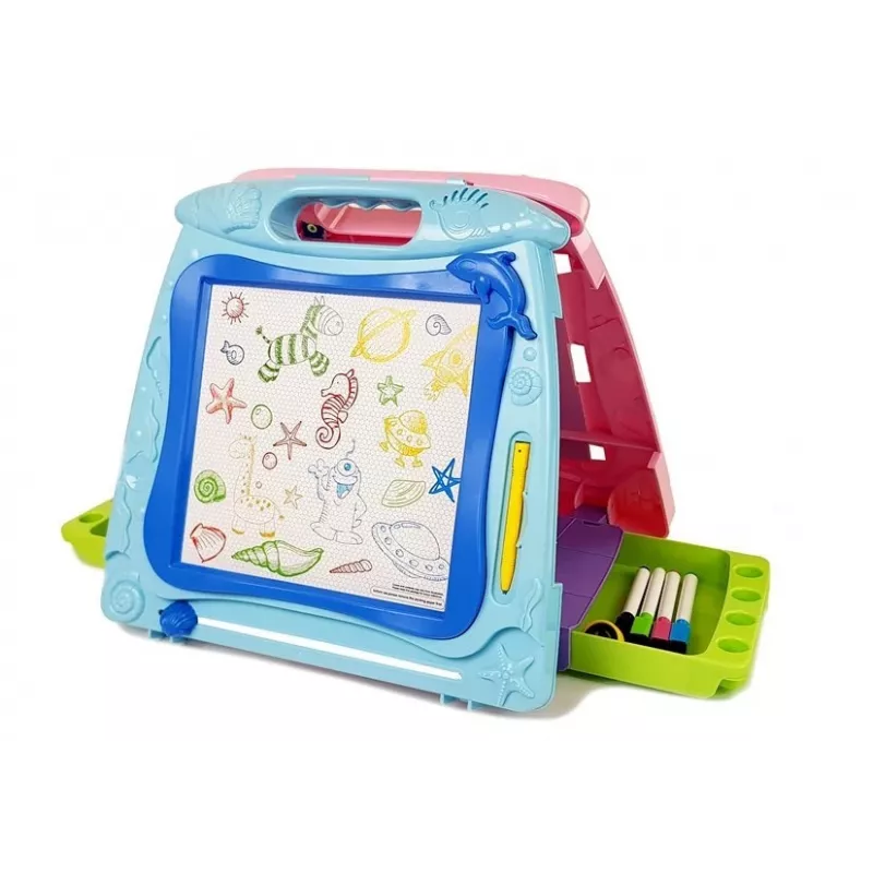 LEAN TOYS Double-Sided Drawing Board with Markers and Magnets