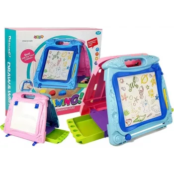 LEAN TOYS Double-Sided Drawing Board with Markers and Magnets
