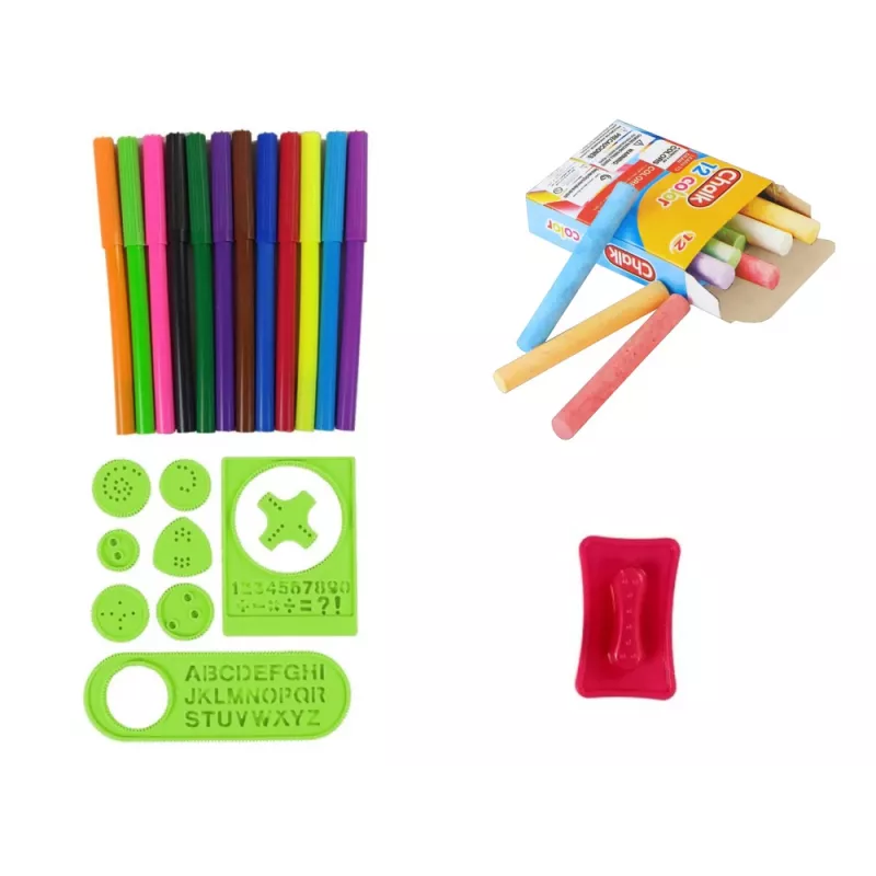 LEAN TOYS Double-sided Magnetic Chalkboard Blue and Red Templates