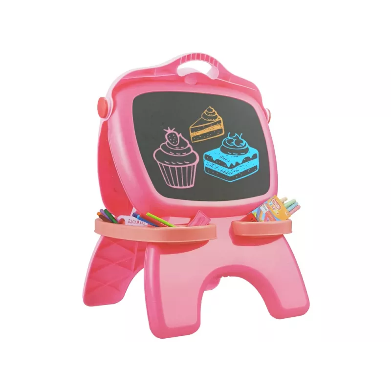 LEAN TOYS Double-sided Magnetic Chalkboard Pink Templates