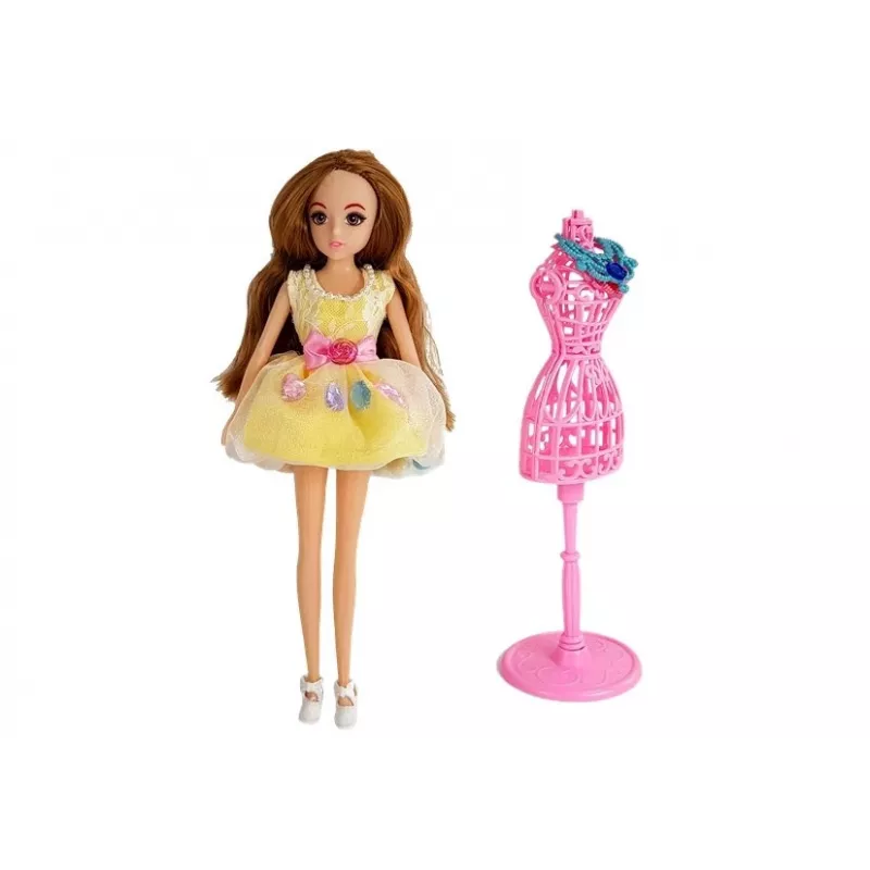 LEAN TOYS Dressing Room with Light and Mirror for 26 cm Dolls - Clothes Set and Accessories