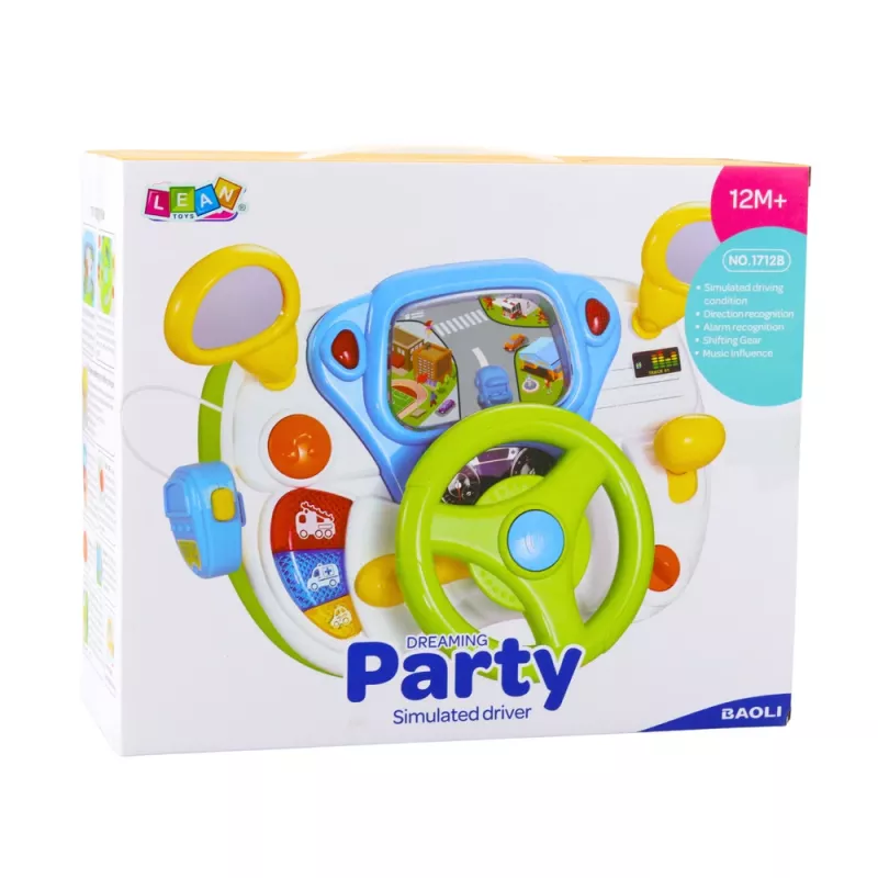 LEAN TOYS Driving Simulator Educational Steering Wheel with Interactive Sounds and Lights