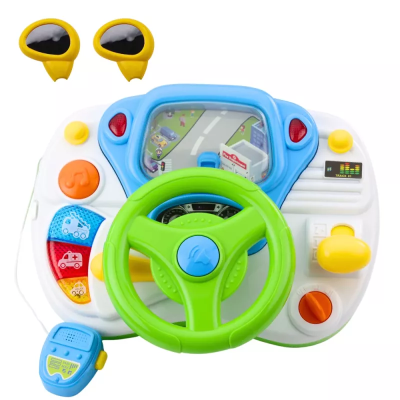 LEAN TOYS Driving Simulator Educational Steering Wheel with Interactive Sounds and Lights