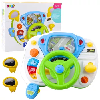 LEAN TOYS Driving Simulator Educational Steering Wheel with Interactive Sounds and Lights